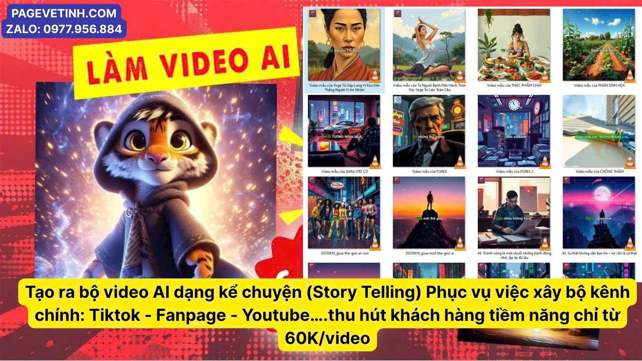 Xây 3 kênh chính bằng 100 video AI Kể Chuyện!